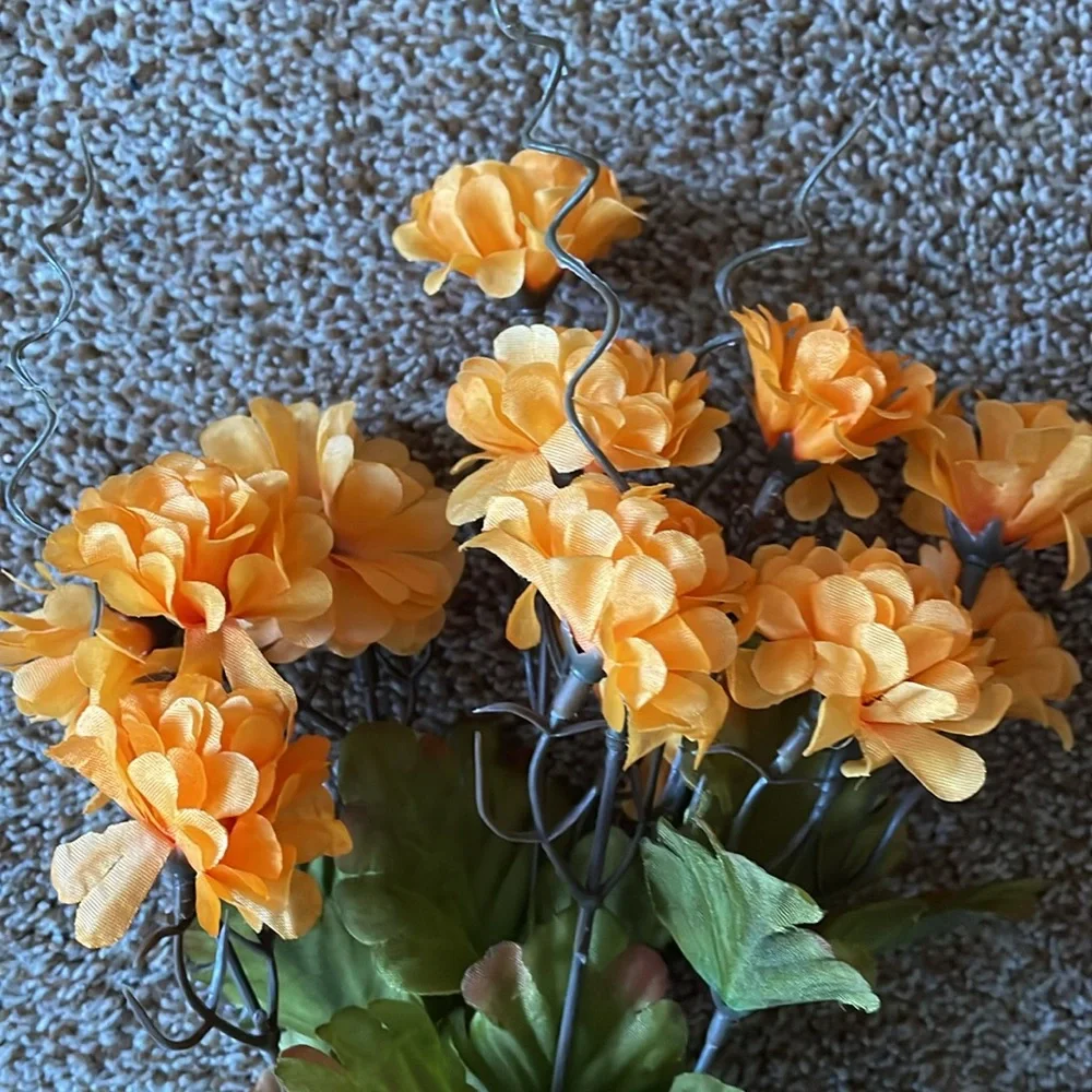 3 Marigold Faux Floral picks